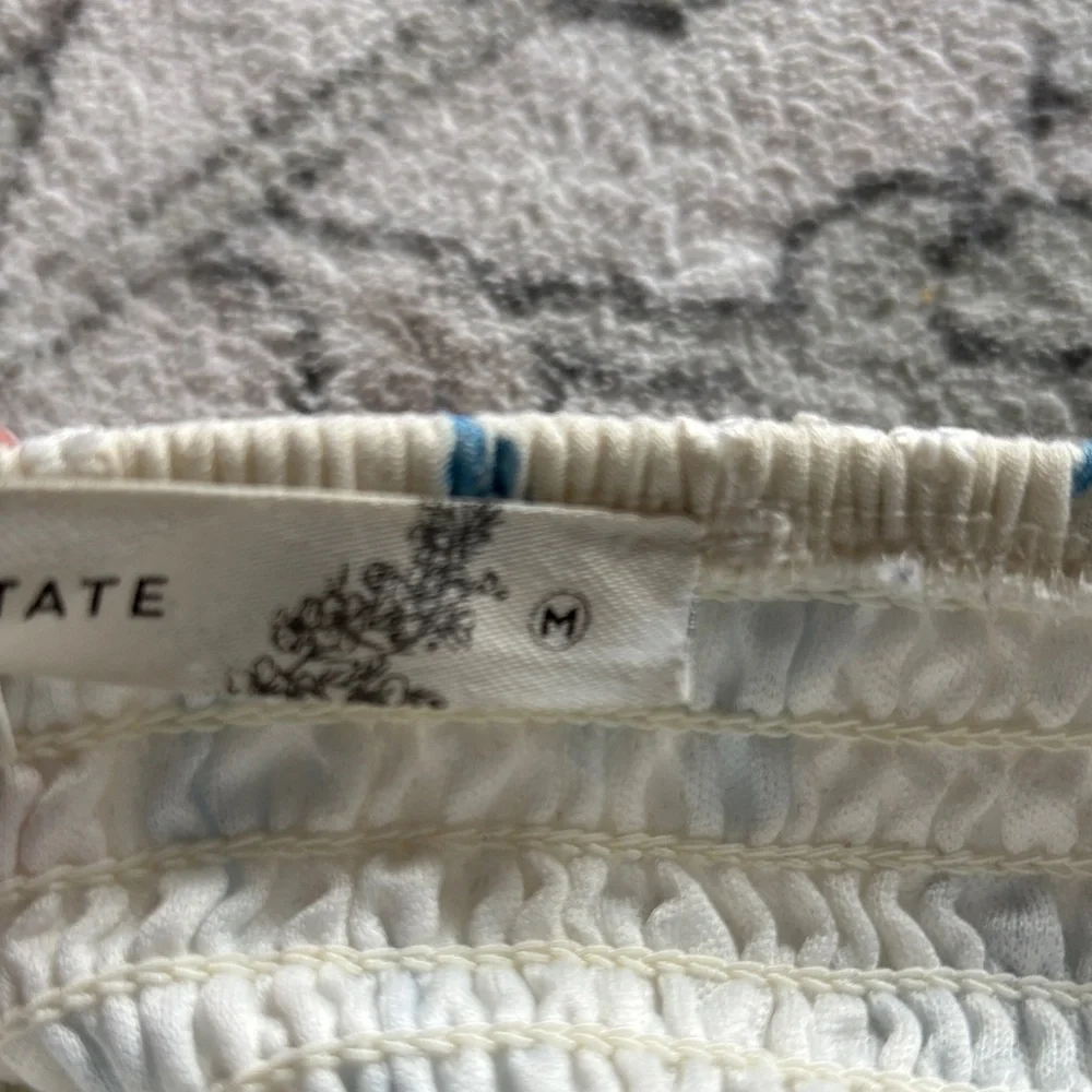 Altar'd State White Top with Light Blue Accents - Picture 3 of 3